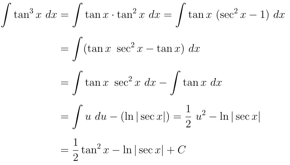 integral tan^3 x dx